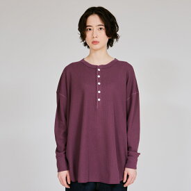 【公式】ヘインズ Hanes originalsワッフルヘンリーネックロングスリーブTシャツ 25FW ヘインズ(HW4-C104)