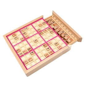 木製 数独 ナンプレ ゲームセット 引き出し付き 100問問題集 脳トレ 知育玩具 パズル 子供 高齢者 大人兼用 遊べる 親子時間 論理力向上 デスクトップ