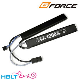G-FORCE リポバッテリー Noir 7.4V 1200mAh SOPMOD 対応 サドルパック 20C /ジーフォース ミニコネクタ GFG902 ノワール LiPo Li-Po 充電式 電池 サバゲー 電動ガン