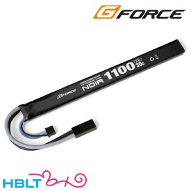 G-FORCE リポバッテリー Noir 7.4V 1100mAh AK対応型 ロングタイプ 30C /ジーフォース ミニコネクタ GFG908 ノワール LiPo Li-Po 充電式 電池 サバゲー 電動ガン