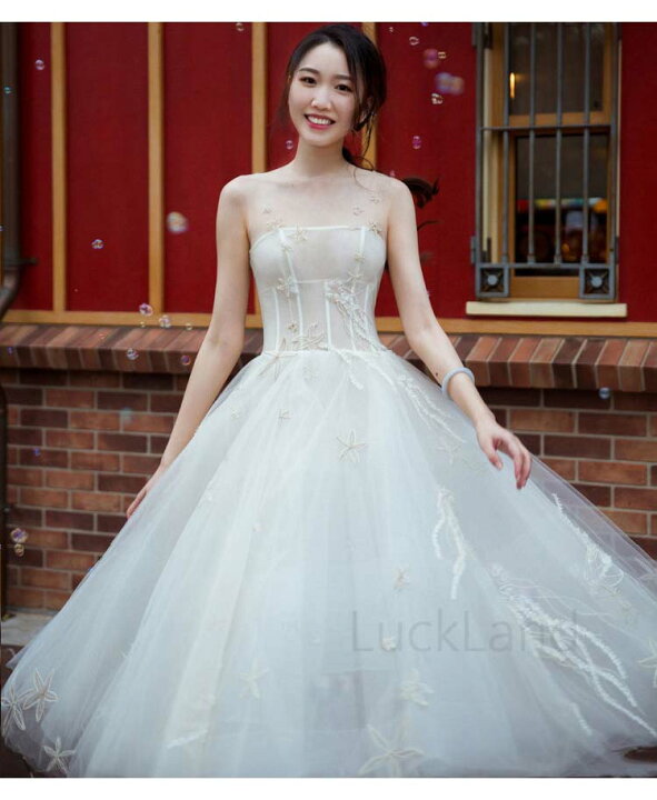 楽天市場】ウェディングドレス ミモレ丈 キャミソール 二次会 花嫁  