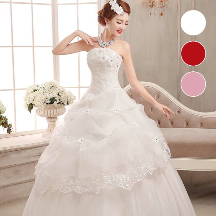 楽天市場】ウェディングドレス プリンセスライン 背中出し aライン  