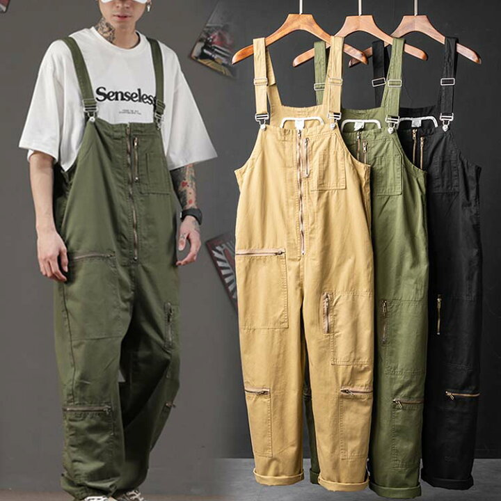 楽天市場 オーバーオール メンズ 大きいサイズ ユニセックス 作業着 お揃い ペアルック ペア服 サロペットパンツ メンズ レディース ゆったり サロペット カップル カーゴパンツ 韓国風 ロングパンツ カップル オールインワン カーキ S M L Xl ワークパンツ Luckland
