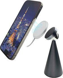 Magstand360 スマホスタンド iPhone Magsafe充電対応 マグネット 強力磁石式 360度角度調整 スマートフォン用 iPhone12,13 対応 Android対応 (ネイビー)