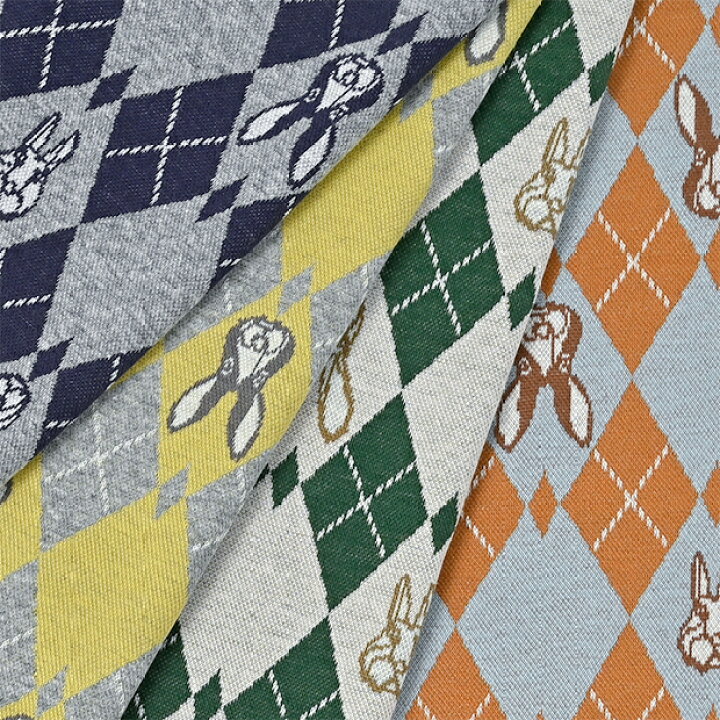 楽天市場】+HAyU fabric ハユ RABBIT ARGYLE柄 ニットジャガード生地 