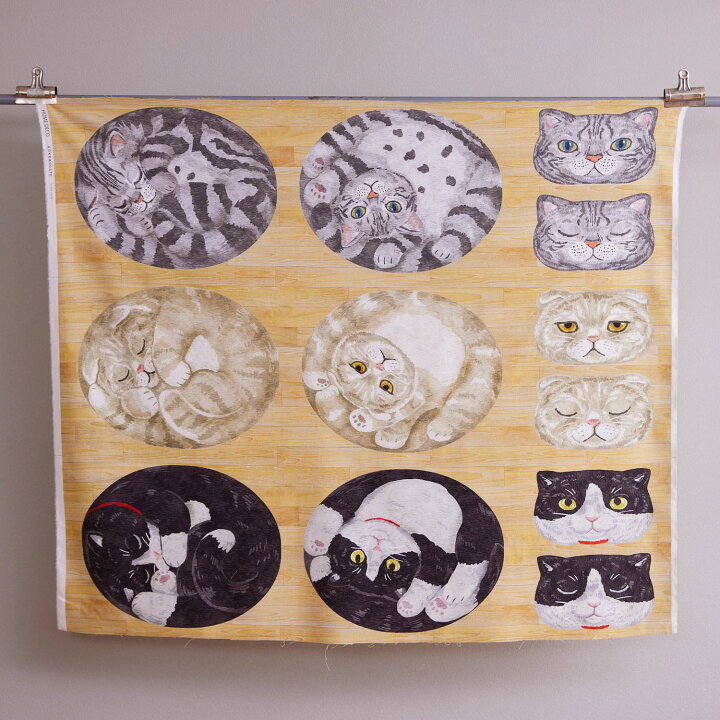 楽天市場】HOME DECO アニマルパネル 丸まる猫たち 約110cm×100cm  