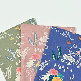 MOOMIN × 河東梨香(tona) ムーミン谷のジャングル オックス生地 約110cm幅×10cm単位計り売り | 布 コットン100% プリント キャラクター かわいい ムーミン 北欧 花 コラボ ハンドメイド【数量5個から承ります】【メール便2mまで】