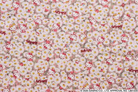 当店限定　　ハローキティ サンリオキャラクターズ　 シーチング生地 　コットン　綿　約110cm幅×10cm単位計り売り | 布 コットン プリント 手芸 ハンドメイド　手芸　裁縫　オリジナル【数量5個から承ります】