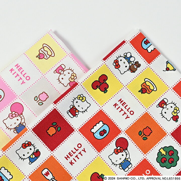 楽天市場】ハローキティ HELLO KITTY ブロック柄 オックス生地 約110cm 