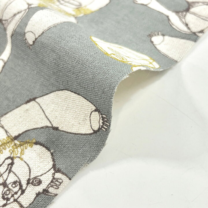 楽天市場】+HAyU fabric ハユ Bear柄 綿麻キャンバス生地 約110cm幅 