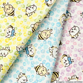 ちいかわ ミニフラワー柄 オックス生地 約110cm幅×10cm単位計り売り | 布 コットン プリント ナガノ 手芸 ハンドメイド【数量5個から承ります】