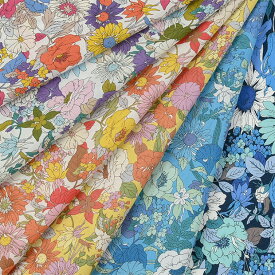 Flownny Retro collection multi flower フラワー 総柄 ローン生地 約110cm幅×10cm単位計り売り 布 コットン プリント ナチュラル 花柄 服地 ボタニカル フラウニー レトロコレクション 大人かわいい【数量5個から承ります】【メール便5mまで】