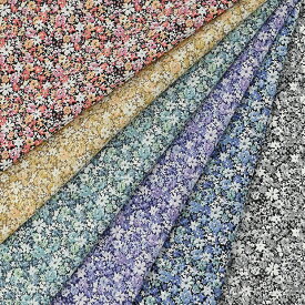 Flownny Retro collection small mosaic flower ローン生地 約110cm幅×10cm単位計り売り 布 コットン プリント ナチュラル 花柄 服地 ボタニカル フラウニー レトロコレクション 小花柄 フラワー 大人かわいい【数量5個から承ります】【メール便5mまで】