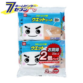 （ケース販売18個入） ウエットシート フローリング用 （20枚入×2個パック） レック [激落ちくん　お得パック　フローリング用　床掃除　床拭き　ウェットシート　ウェットクリーナー　おそうじシート　掃除用品]