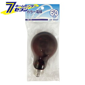 オーム電機 白熱カラー電球 E26 60W レッド04-6007 LB-PS6660-CR[白熱球:白熱電球カラー・装飾]