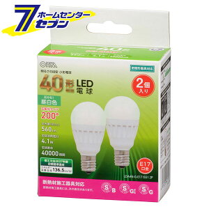 LED�d�� ���` E17 40�`���� �����F 2�� �i�i�ԁj06-4717 LDA4N-G-E17 IS51 2P [LED�d���E����:LED�d�����`�E�~�j�N���v�g���` �I�[���d�@]