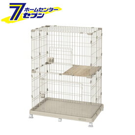 キャットケージ ワイド 2段 ライトベージュ PEC-902V アイリスオーヤマ [猫用ケージ ペットケージ ワンタッチ扉 ペット用品]