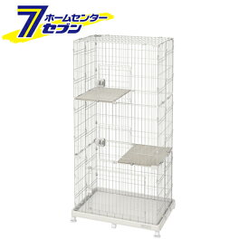 キャットケージ ワイド 3段 アイボリー PEC-903V アイリスオーヤマ [猫用ケージ ペットケージ ワンタッチ扉 ペット用品]