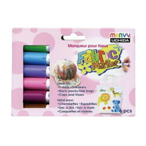 白系布用マーカー ファブリックマーカー 中間色セット 560-6B【配送方法:メール便/同梱不可/代引不可/日時指定不可】【北海道・沖縄・離島は配達不可】