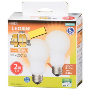 OHM LEDd E26 40` Lz dF 2 LDA5L-G AG53 2Py[J[FsFszykCEE͔zBsz