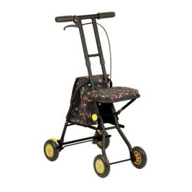 幸和製作所　テイコブ(TacaoF) シルバーカー(コンパクトタイプ) プチカ フラワーブラック SICP01-BK【メーカー直送：代金引換不可：同梱不可】【北海道・沖縄・離島は配達不可】