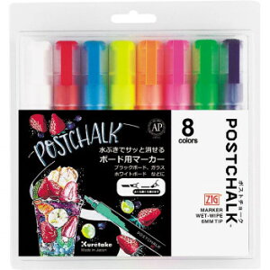 ���| ZIG POSTCHALK MARKER WET-WIPE 6MM TIP NEON�E8V POST-500A/8VB�y���[�J�[�����F��������s�F�����s�z�y�k�C���E����E�����͔z�B�s�z