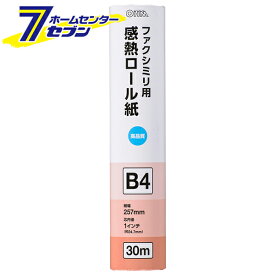 【ポイント5倍】オーム電機 感熱ロール紙 ファクシミリ用 B4 芯内径1インチ 30m01-0733 OA-FTRB30B[OAサプライ:ファクス用品]【ポイントUP: 2025年8月11日23:59まで】