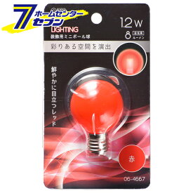 オーム電機 LEDミニボール球装飾用 G40/E17/1.2W/8lm/クリア赤色06-4667 LDG1R-H-E17 15C[LED電球・直管:LED電球装飾用]