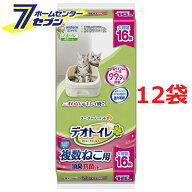 (まとめ買い12袋) デオトイレ シート 複数ねこ用 16枚入 消臭抗菌シート 大容量 ユニチャーム 1ケース