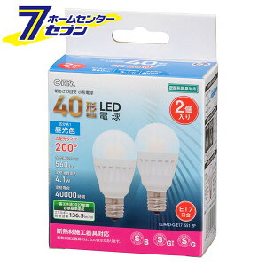 LED�d�� ���` E17 40�`���� �����F 2�� �i�i�ԁj06-4718 LDA4D-G-E17 IS51 2P [LED�d���E����:LED�d�����`�E�~�j�N���v�g���` �I�[���d�@]