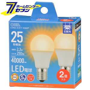 LED�d�� ���`E17 25�`���� �d���F 2�� �i�i�ԁj06-5536 LDA2L-G-E17 AG62P [LED�d���E����:LED�d�����`�E�~�j�N���v�g���` �I�[���d�@]