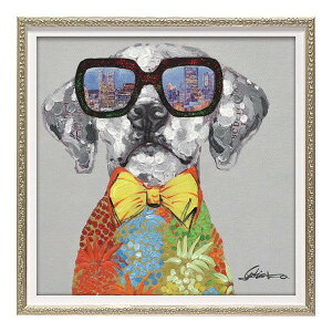 ユーパワー オイル ペイント アート 「ビュー シティ ドッグ」 Sサイズ OP-07028【メーカー直送:代金引換不可:同梱不可】【北海道・沖縄・離島は配達不可】