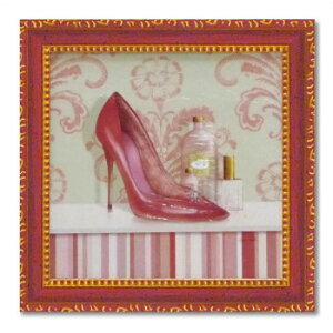 ミニゲル アートフレーム キャロライン フィスク「コーラル ピンク シュー2」 CA-02014【メーカー直送:代金引換不可:同梱不可】【北海道・沖縄・離島は配達不可】