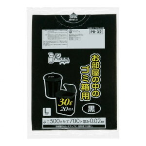 ジャパックス プロジェクト室内用ポリ袋30L L 黒 20枚×50冊 PR32【メーカー直送:代金引換不可:同梱不可】【北海道・沖縄・離島は配達不可】