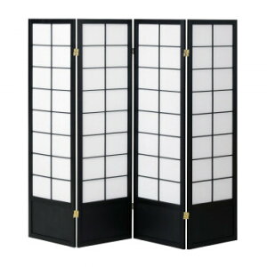 弘益(KOEKI) UTILITY 和風衝立4連 ブラック 高さ1500mm JPS1504BK【メーカー直送:代金引換不可:同梱不可】【北海道・沖縄・離島は配達不可】