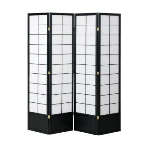 弘益(KOEKI) UTILITY 和風衝立4連 ブラック 高さ1800mm JPS1804BK【メーカー直送:代金引換不可:同梱不可】【北海道・沖縄・離島は配達不可】