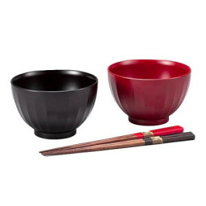 吟朱・溜 夫婦大椀(箸付) 2603【メーカー直送:代金引換不可:同梱不可】【北海道・沖縄・離島は配達不可】