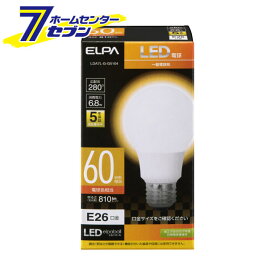 エルパ LED電球 電球形 A形 広配光 電球色 LDA7L-G-G5104 [口金E26 60W形 密閉型器具対応]