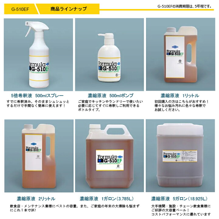 楽天市場】フォーミュラ G-510EF 濃縮原液 強力マルチクリーナー 1L 
