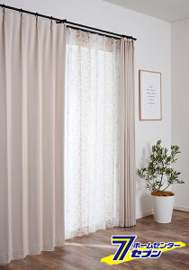 クレアール 遮光カーテン 2級遮光 カーテン すぐに使える1窓セット GLフラワー ピンク 100x178cm 4枚セット (ドレープカーテン ベージュ+レースカーテン ピンク) [4枚組カーテン カーテンセット