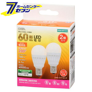 LED�d�� ���` E17 60�`���� �d���F 2�� �i�i�ԁj06-4719 LDA6L-G-E17 IS51 2P [LED�d���E����:LED�d�����`�E�~�j�N���v�g���` �I�[���d�@]