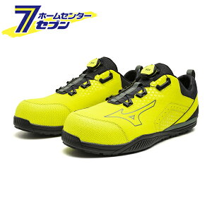 ミズノ オールマイティ ワークシューズ 29cm イエロー×カーキ TD II 51L BOA F1GA240245290 [ワーキング 作業靴 スニーカー 黄色 ローカット ダイヤル靴 ボアフィット 軽量 衝撃吸収 クッション性 耐