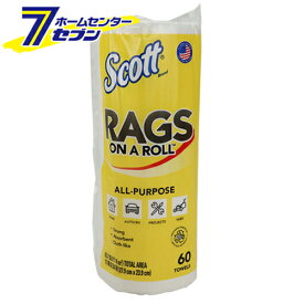 Rags ホワイトロール 60カット 279×239mm 65850 [ウエス 紙ウエス 使い捨て 掃除 塗装 オイル SCOTT]