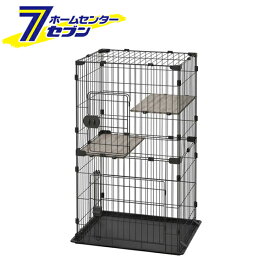 コンパクトキャットケージ 2段 ダークグレー CCC-112 アイリスオーヤマ [猫用ケージ 転倒防止ベルト付き ペット用品]
