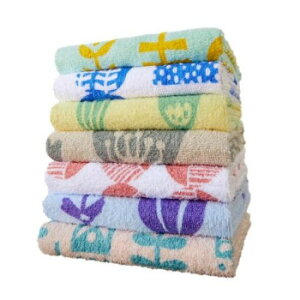 まいにちのプリントフェイスタオル(北欧調) 7柄組 SV-0203-7【メーカー直送:代金引換不可:同梱不可】【北海道・沖縄・離島は配達不可】