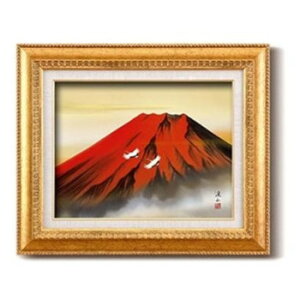 伊藤渓山 日本画額F6金 13333・赤富士【メーカー直送:代金引換不可:同梱不可】【北海道・沖縄・離島は配達不可】