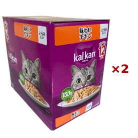 【まとめ買い×2個セット】マースジャパン カルカン パウチ 味わいチキン 60g×12袋入 とろみ仕立て キャットフード ウェット