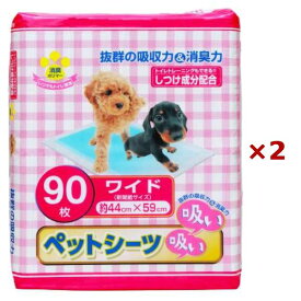 【まとめ買い×2個セット】サノテック 吸い吸い ペットシーツ ワイド 90枚 SA-W90