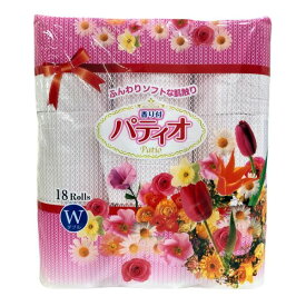 トイレットペーパー パティオピンク 18ロール 香り付き ダブル 有明 エンボス加工