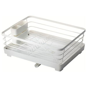 ポゼ Wコート水切り ワイド ホワイト アスベル キッチン 食器 水切りラック 水切りかご 一人暮らし